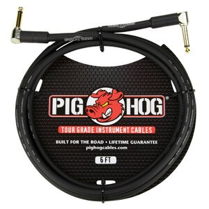 Pig Hog Tour Grade Instrument Cable Dual Right Angle 6 ft.